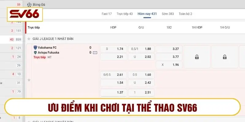 Mọi thông số cược ở thể thao SV66 cập nhật nhanh chóng, chi tiết