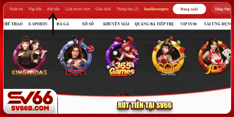 Rút tiền tại SV66