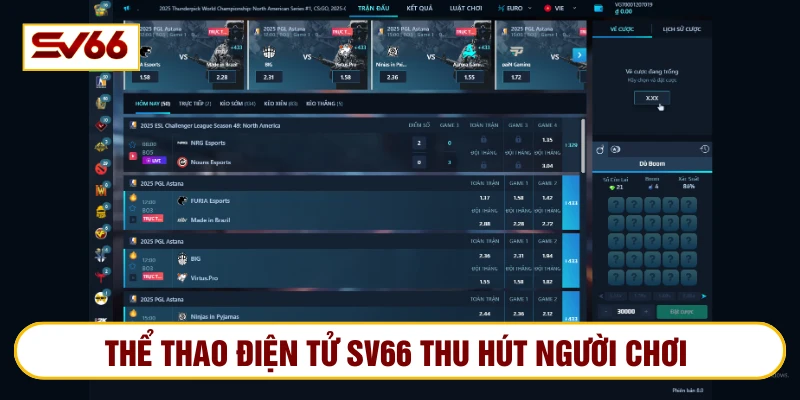 Thể thao điện tử SV66 thu hút đông đảo người chơi
