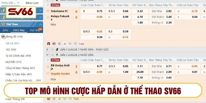 Thể thao tại SV66 có đầy đủ mô hình cược hot nhất hiện tại