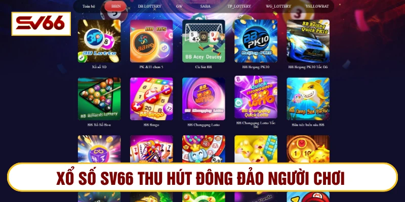 Xổ số SV66 hấp dẫn, thu hút đông đảo người chơi
